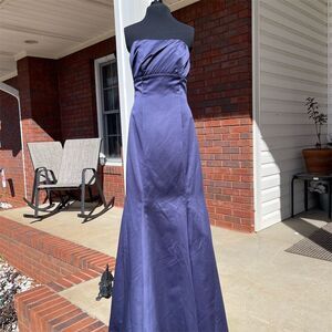 Da Vinci Women's Strapless Satin Evening Gown Purple Size 10 Formal Long